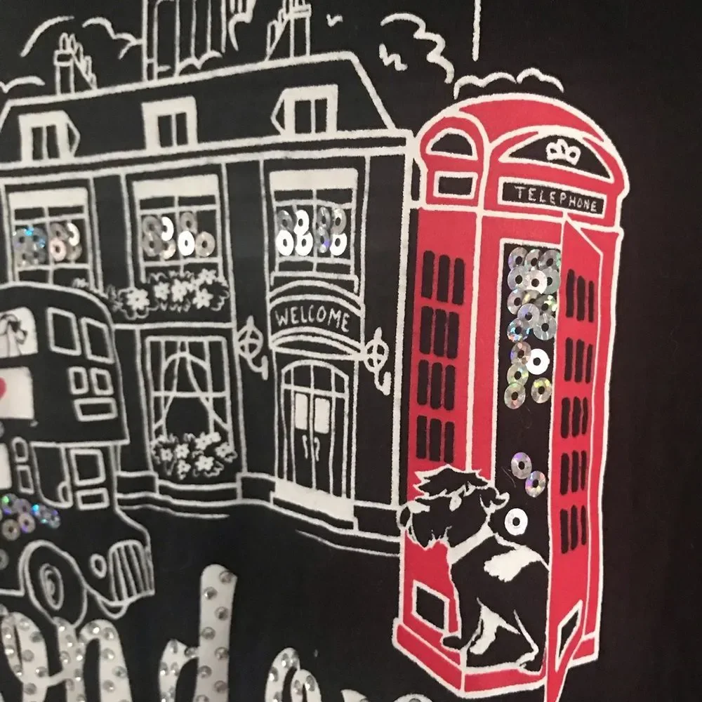 Justice Short Sleeve Tee London Sequin Details